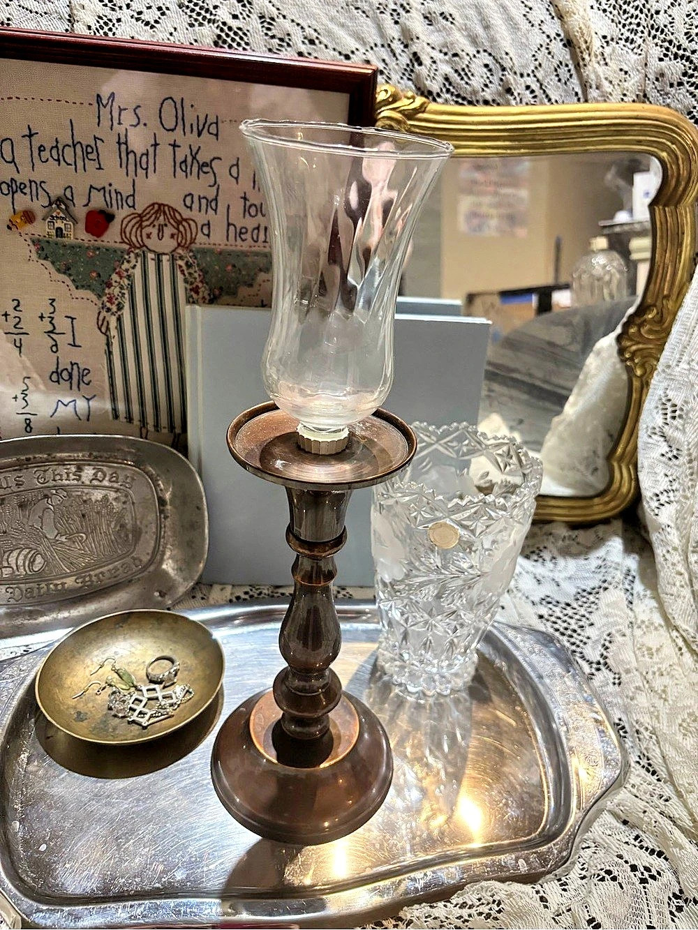 Vintage Clear Glass Ribbed Hurricane Peg Votive Holder 🕯️ Retro Sconce Insert